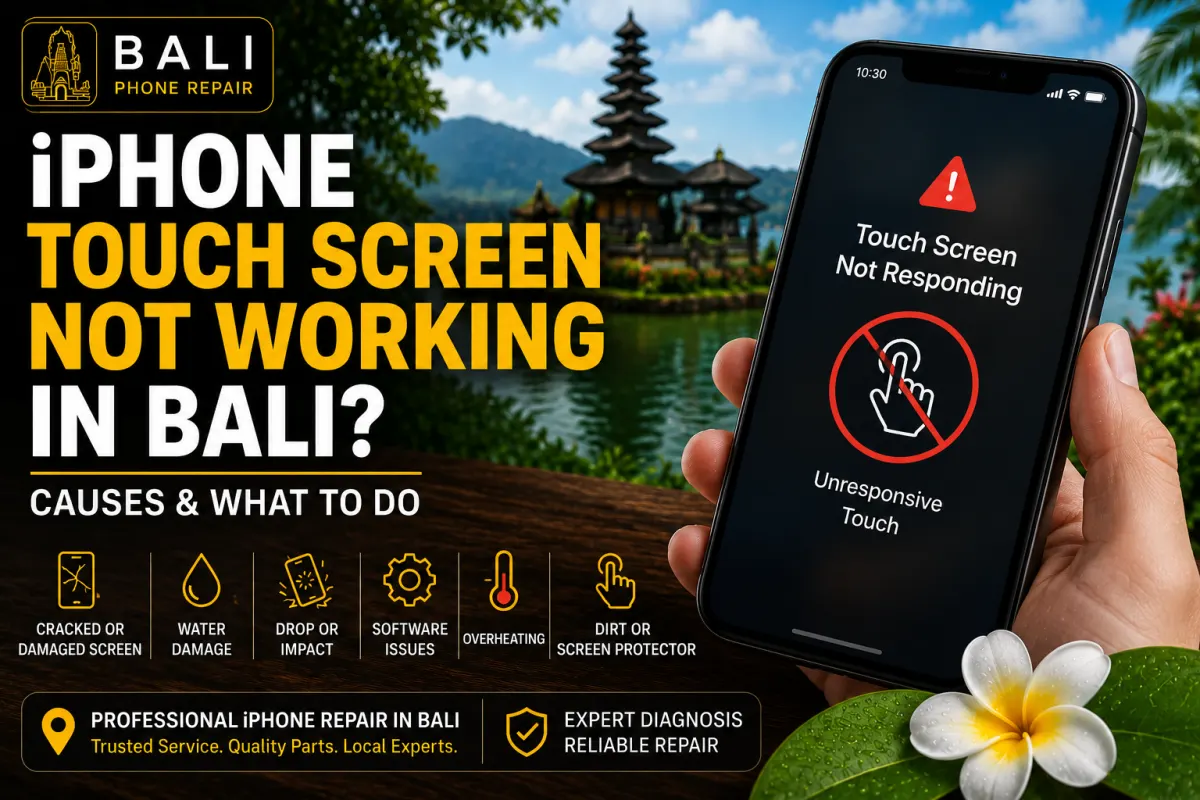 iPhone touch screen not working in Bali with unresponsive display