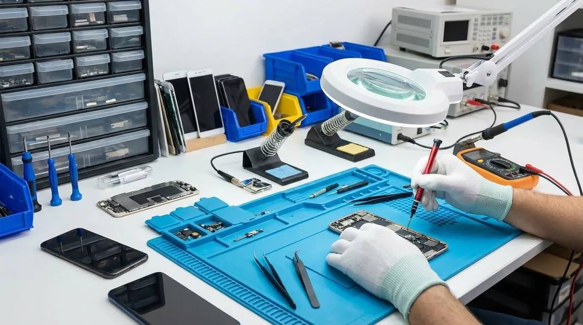 Bali Phone Repair technician support working on a device